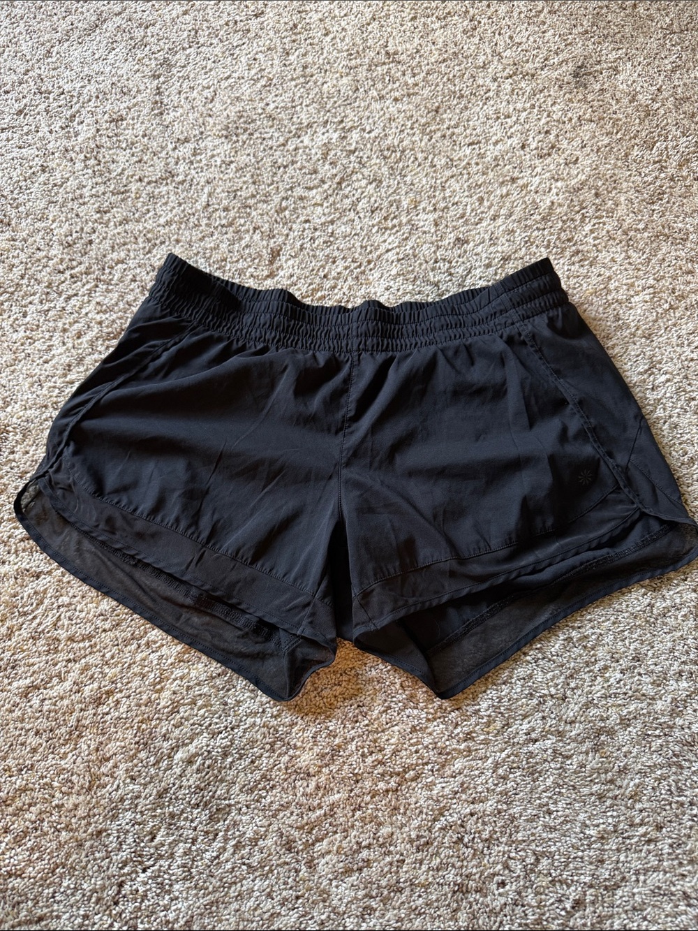 Athleta Black Women's Athletic Shorts - Lightweight Run & Train. 4 inch mesh